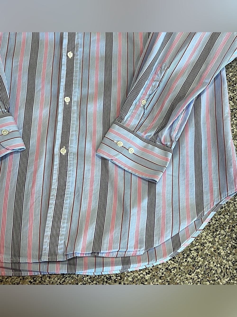 J McLaughlin Blue Stripe Button Down Shirt Mens XL - Picture 8 of 8